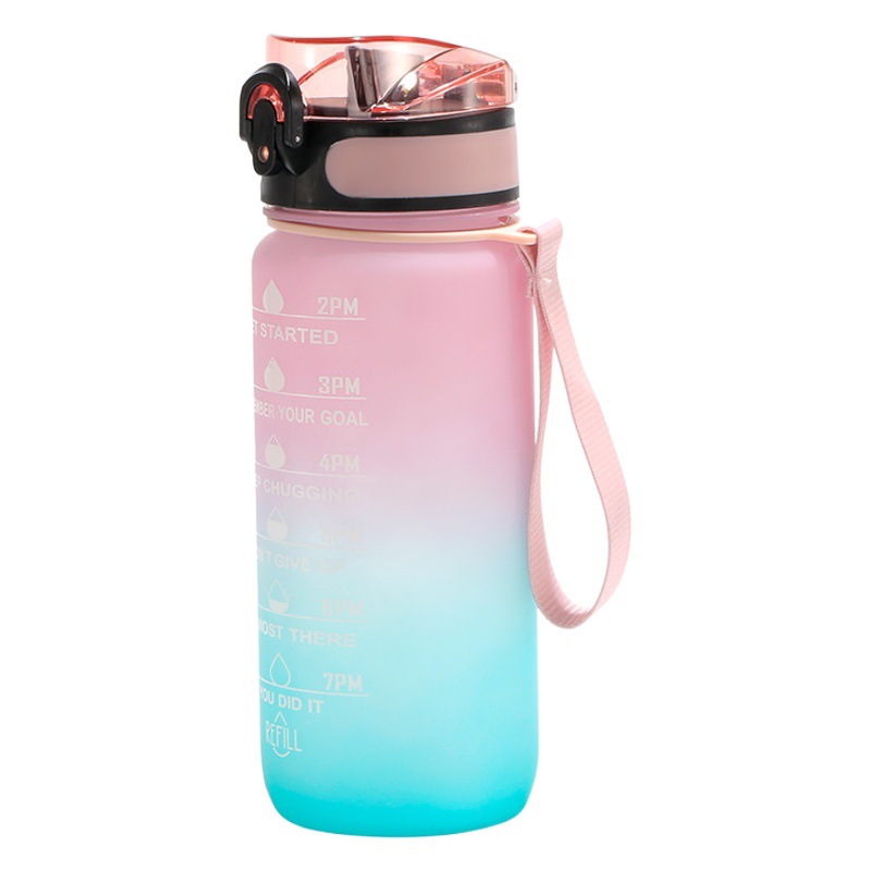 Cruz-frontera Amazon plástico agua taza de acrílico deportes hervidor estudiante portátil taza de espacio de fitness al aire libre