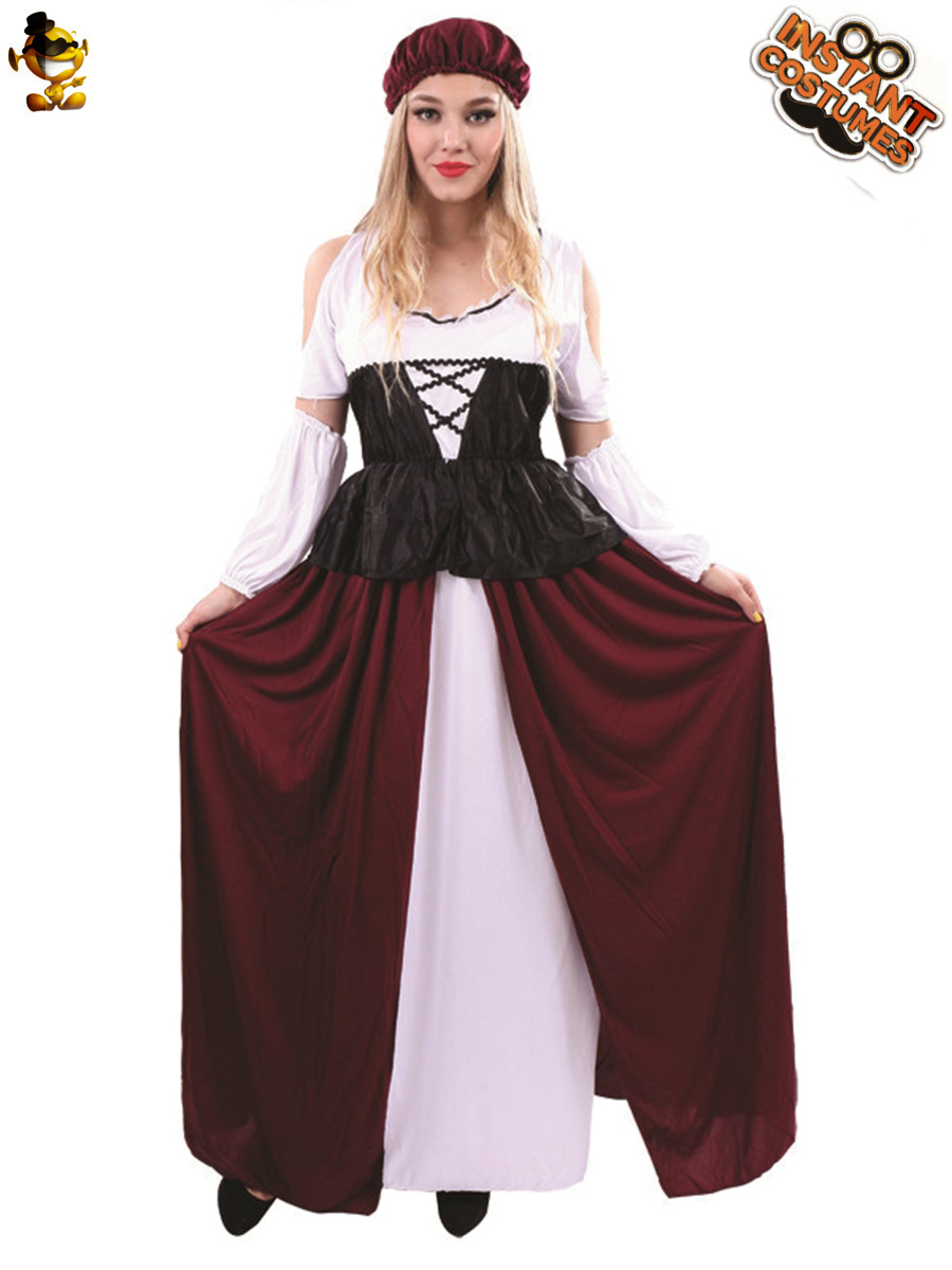 Halloween Adulto vintage princesa medieval falda larga fiesta de mascarada actuación en el escenario traje transfronterizo