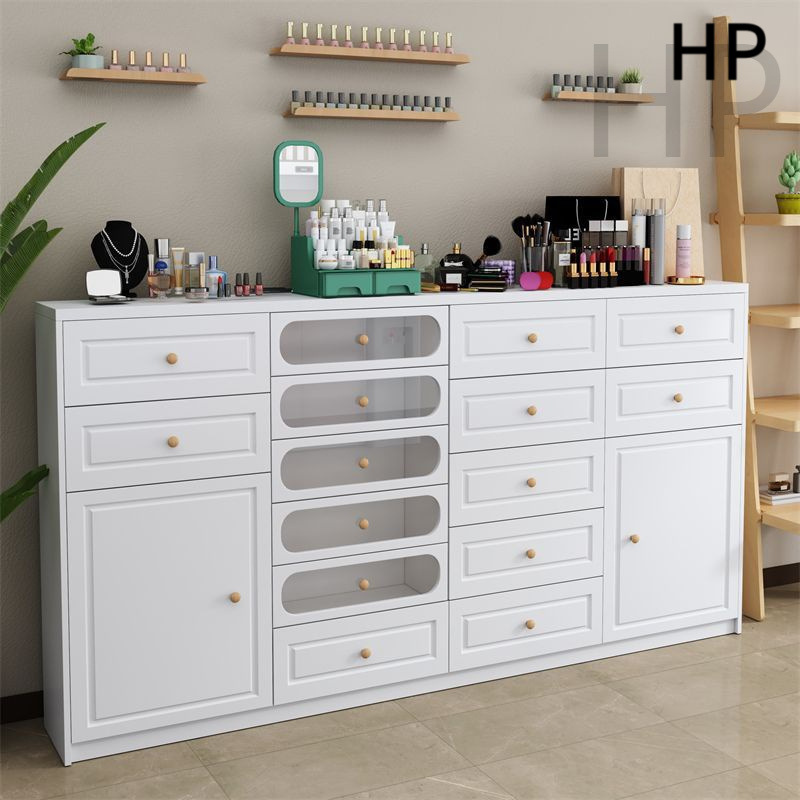 新款美甲店展示柜货柜甲油胶收纳柜落地柜指甲油色板美甲边柜墙柜