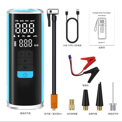 Hava nasosu – Air Pump, Car Emergency Start-Up - 10000mah-ordinary-clip-color-box-black