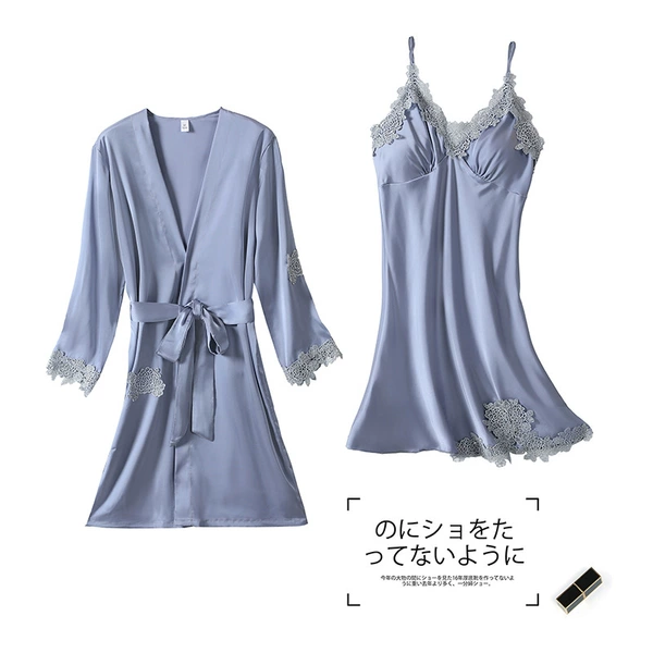 Forging Silk Set-Ya Gray [Plazing Robe+Skirt]