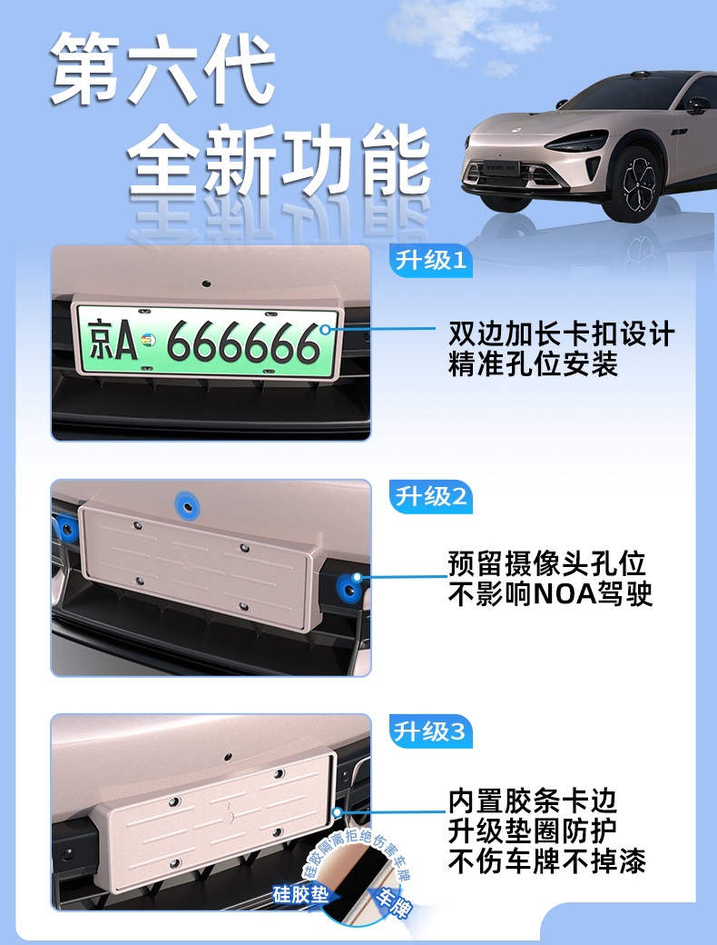 Suitable for Xiaomi YU7/SU7 license plate frames, providing full coverage and protection for the new energy vehicle license plate, including green license plate frame accessories