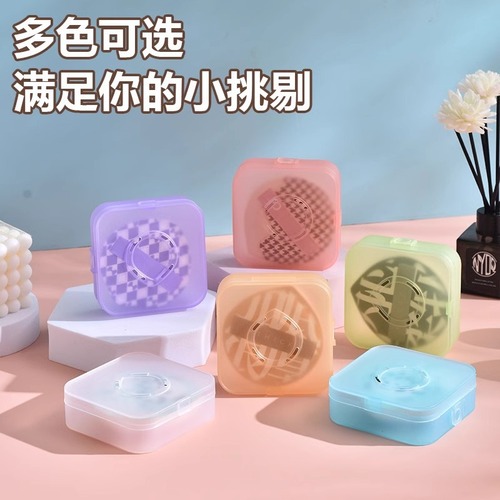 100 Points Cotton Candy Powder Puff Storage Box, Travel Portable Breathable Powder Puff Case, Macaron Color Series Powder Puff Box