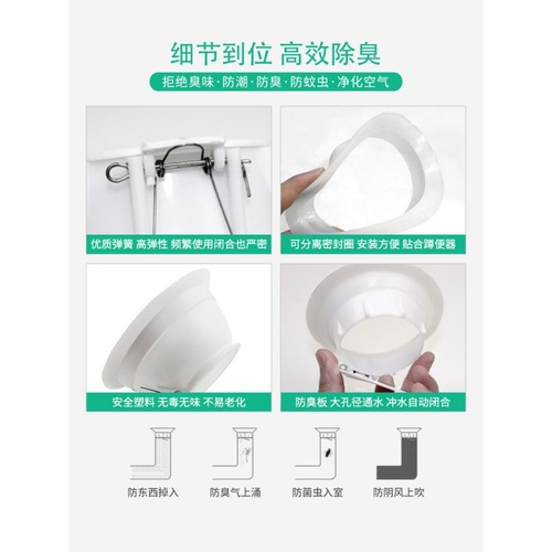 Squat toilet anti-odor device toilet odor blocking device urinal plug squat toilet anti-odor artifact squat toilet cover