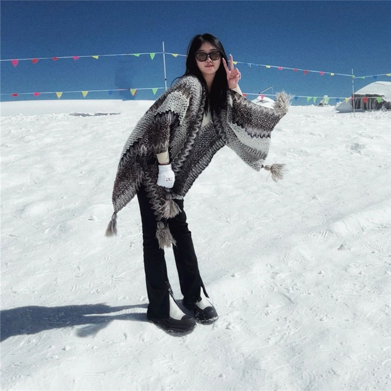 Qinghai ezera tuksneša senā pilsēta, Xizang, Xinjiang tūrisma lielizmēra šalle sieviešu šalle silta etniskā vēja apmetņa mētelis_voghion.com