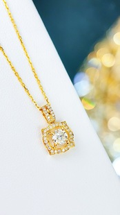 18K Gold Natural High-Quality Fine Jewelry 45 Points Diamond Pendant Necklace Jewelry Jewelry Tiktok Wholesale Generation