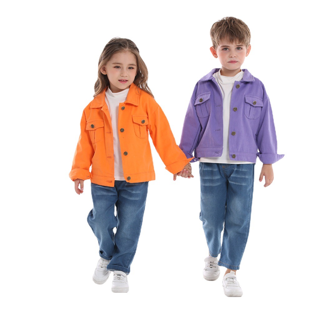 Chaqueta para niños de algodón de lana de un solo pecho de estilo de moda de otoño 2025 nuevos hermanos y hermanas solapas tops coreanos de manga larga kids