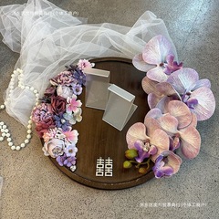 古风中式圆托盘婚鞋展示架接亲游戏道具婚礼拍照神器鞋子展示托