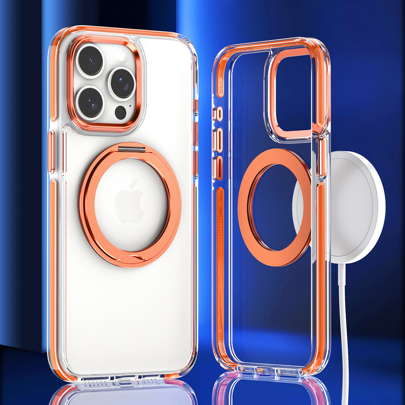 2色祺彩回転マグネットはサムスンアップルiPhone15/16携帯ケースの転倒防止サポートに適しています。|undefined