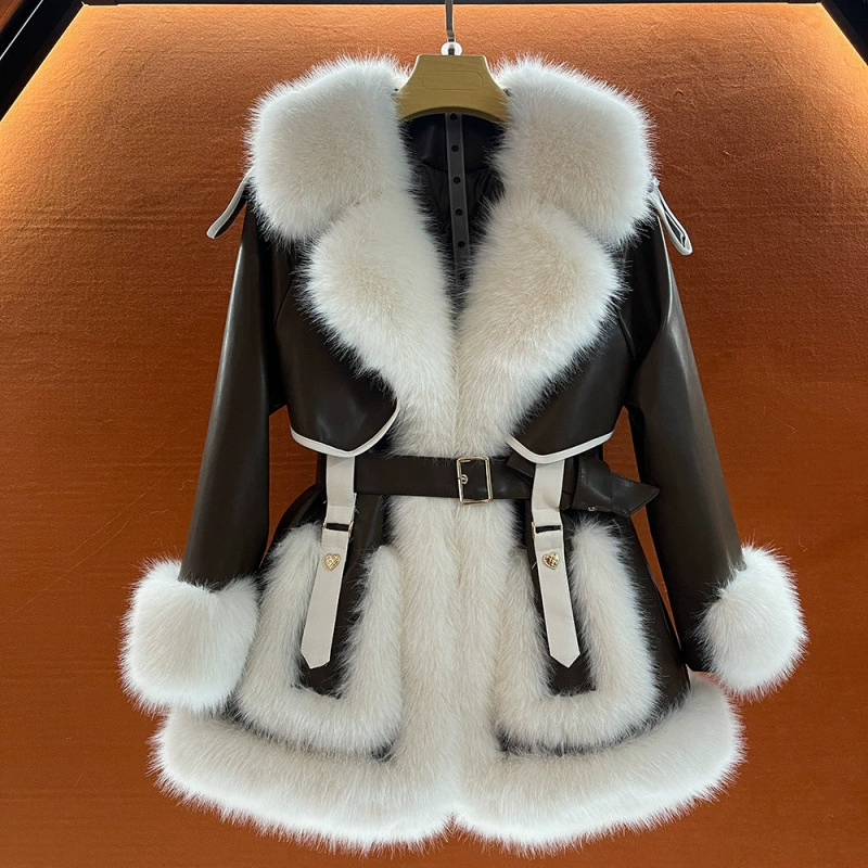Long demi-season keep warm jacket, mid-length