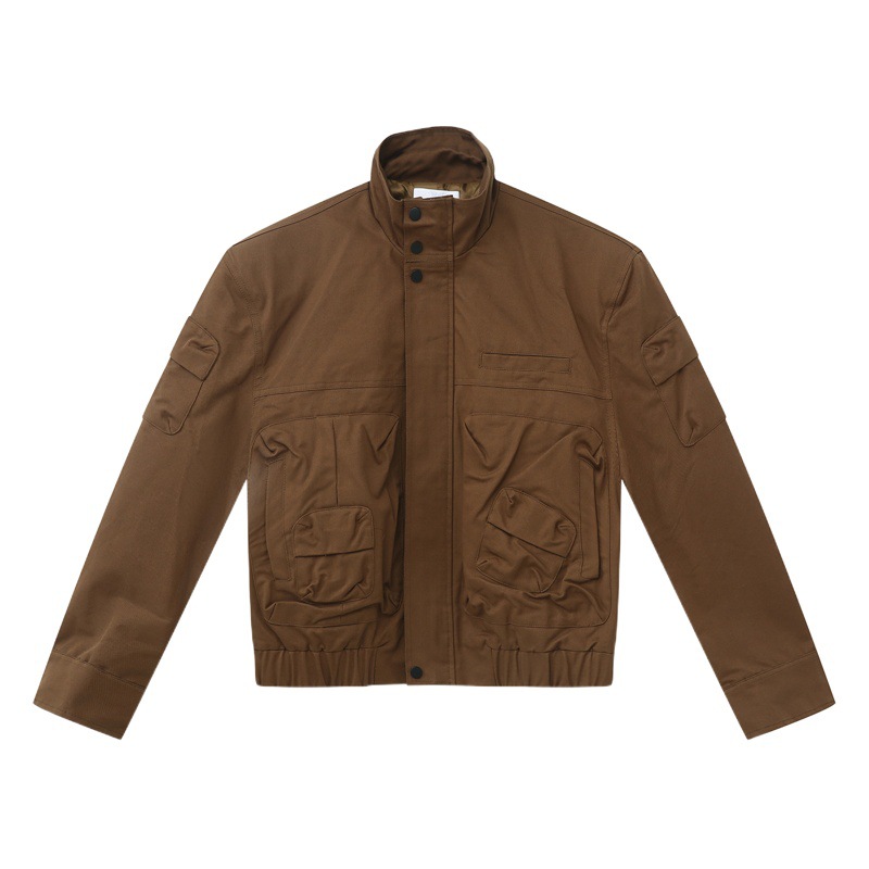 Mtlclothes ropa de Hombre | 2023 otoño retro funcional tridimensional diseño de bolsillo chaqueta pantalones casuales traje