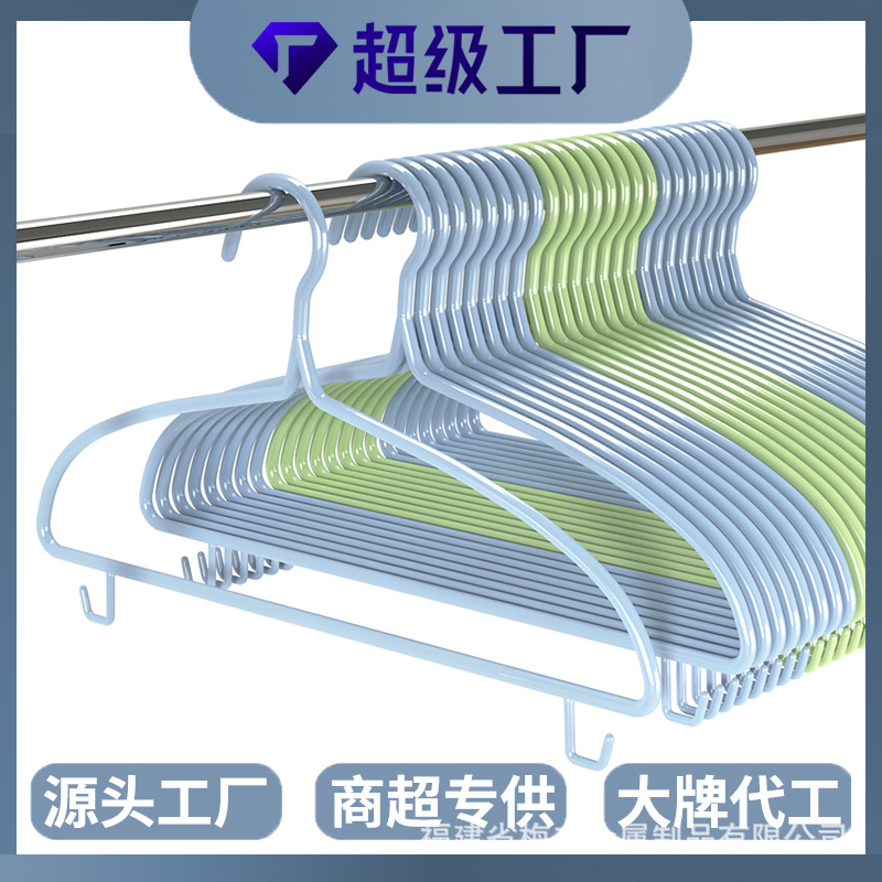 공장 직접 판매 Meifeng 두꺼운 빨래 건조 랙 중공 튜브 넓은 어깨 어깨 후크 성인 옷 걸이 8 팩