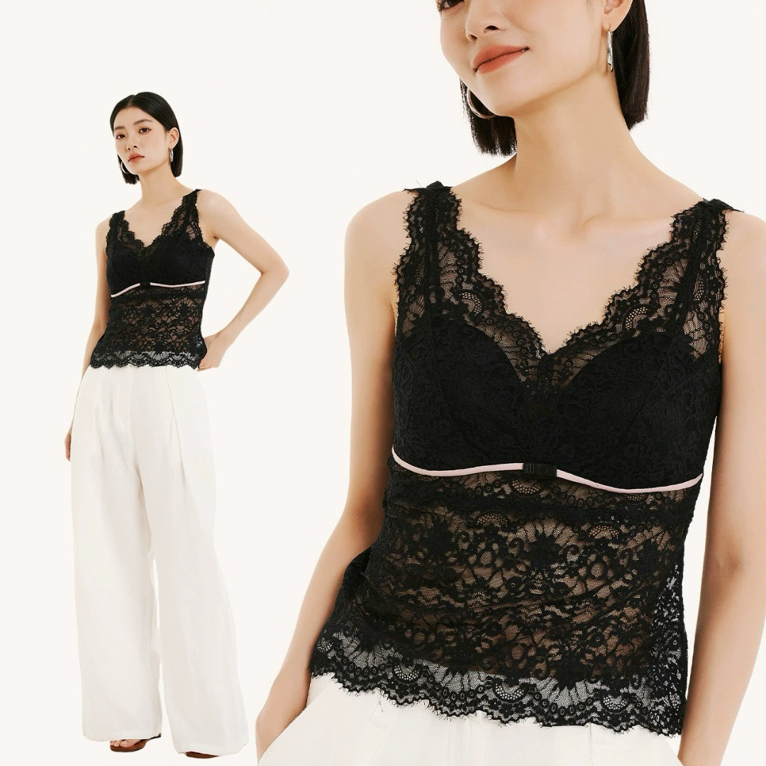 Кружевной жилет нижнее белье 2804 с V-образным вырезом