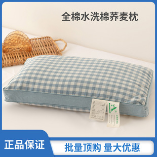 Class a All-Cotton Washable Buckwheat Pillow for Home Use, Non-Collapse, Full Buckwheat Shell Filling, Wholesale Dropshipping
