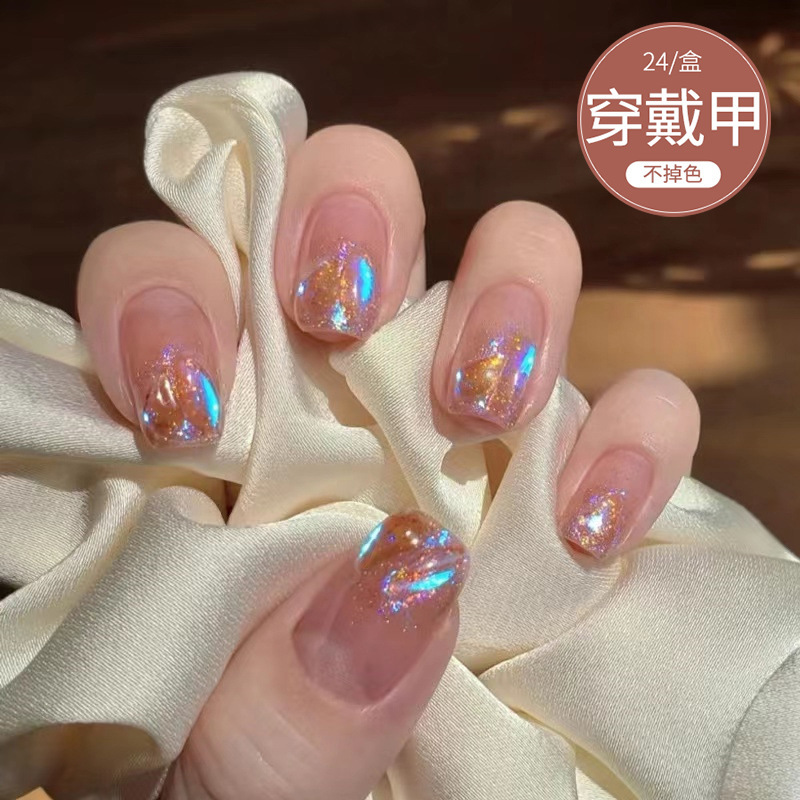 D171 Fake Nail Patch Removable Nail Patch Nail Patch Aurora Purple Elf Flash Diamond Long Durable Wear Armor D171 Fake Nail Patch Removable Nail Patch Nail Patch Aurora Purple Elf Flash Diamond Long Durable Wear Armor
