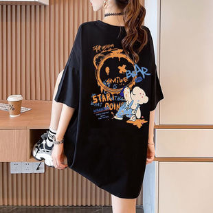 Extra Large Size Maternity T-Shirt Women's Summer 2025 Loose Korean Style Short-Sleeved Niche Chic Hong Kong Style Fashion Printed Top