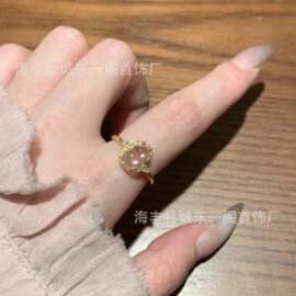 厂家批发 天然水沫玉葫芦戒指 s925银镶嵌小清新设计款
