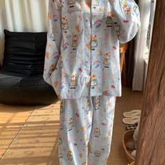 パンの女の子のパジャマの女性春秋の新型の格子の長袖の日本の漫画のかわいい学生の部屋の服のスーツは外で着ます。