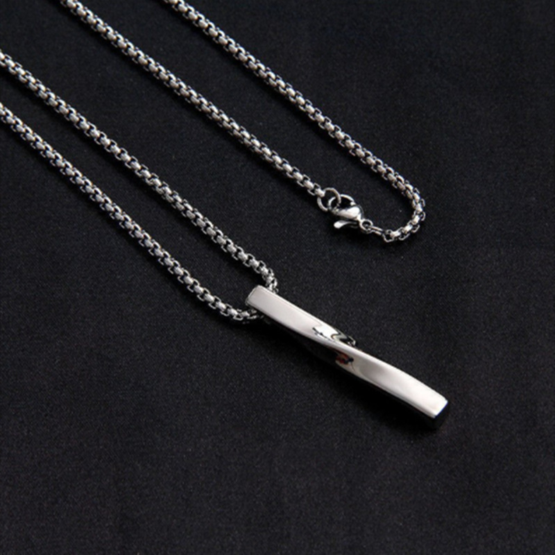 Collier pendentif mobius moderne pour homme en acier inoxydable_voghion.com