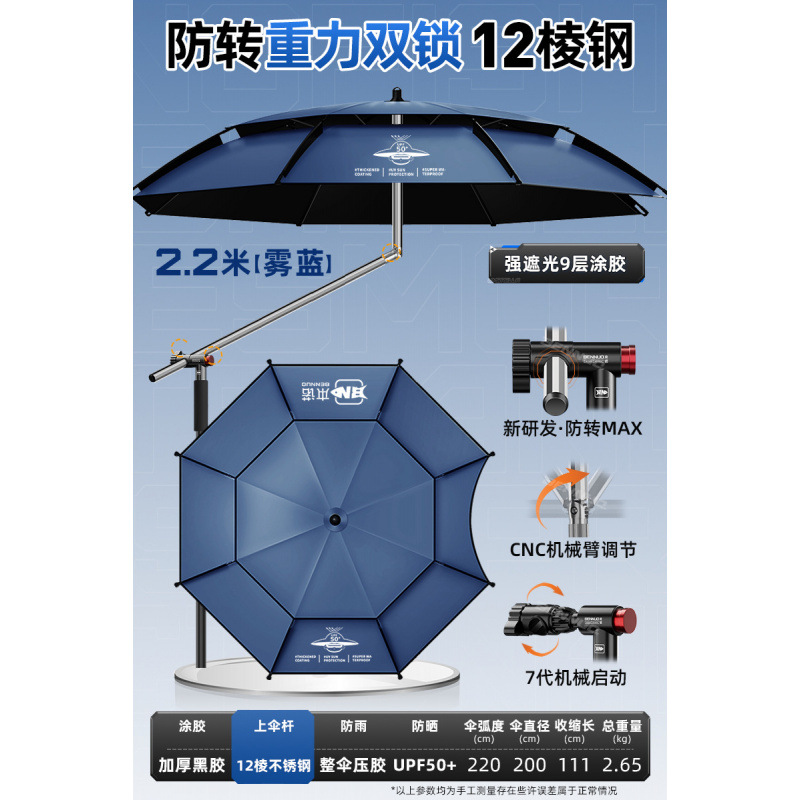 Paraguas de pesca 2025 nuevo paraguas de pesca al aire libre paraguas de muletas de lluvia contra el sol