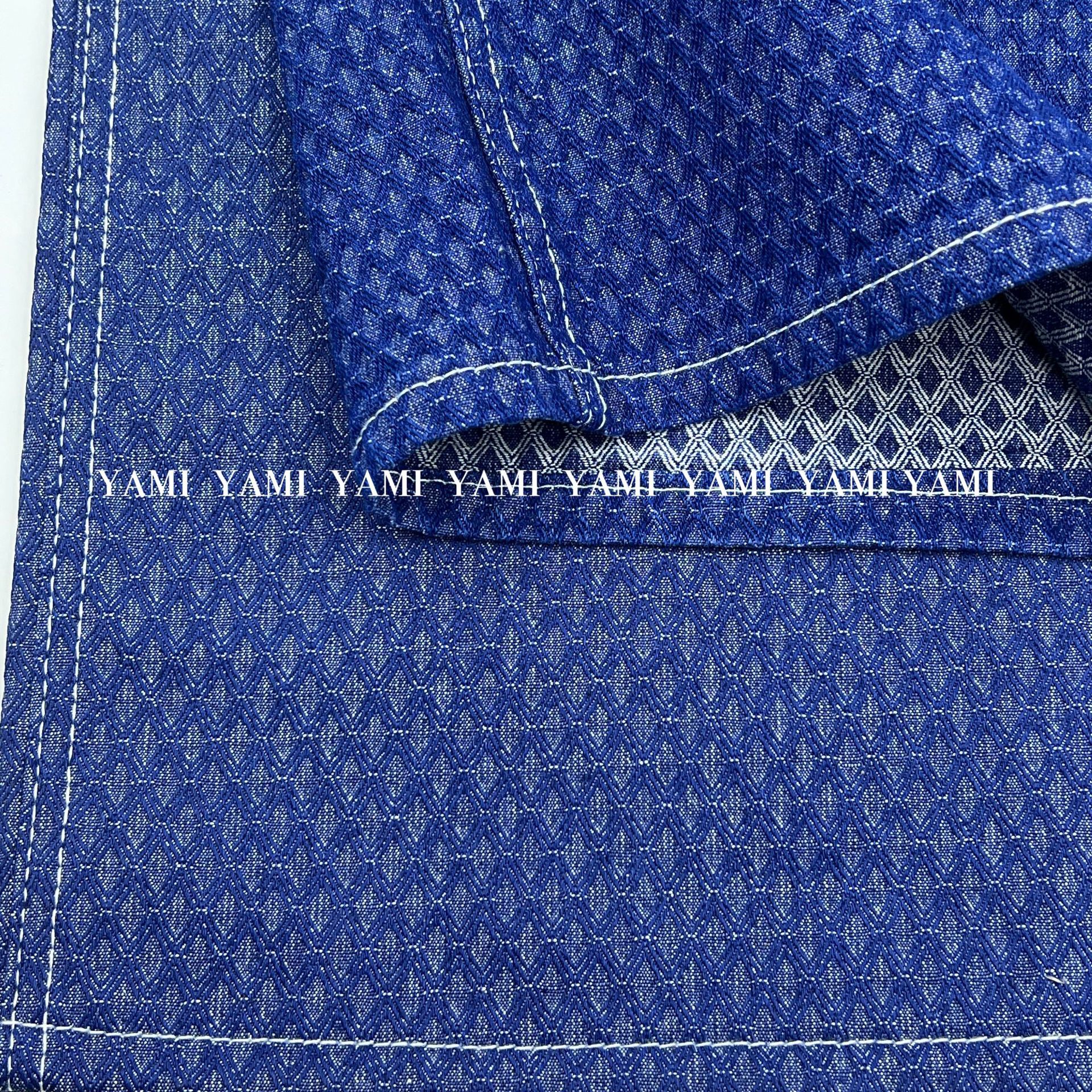 Fuente de la fábrica jacquard Denim 10 piezas no elástico en forma de diamante de color a cuadros jacquard Denim tela equipaje delantal zapatos material