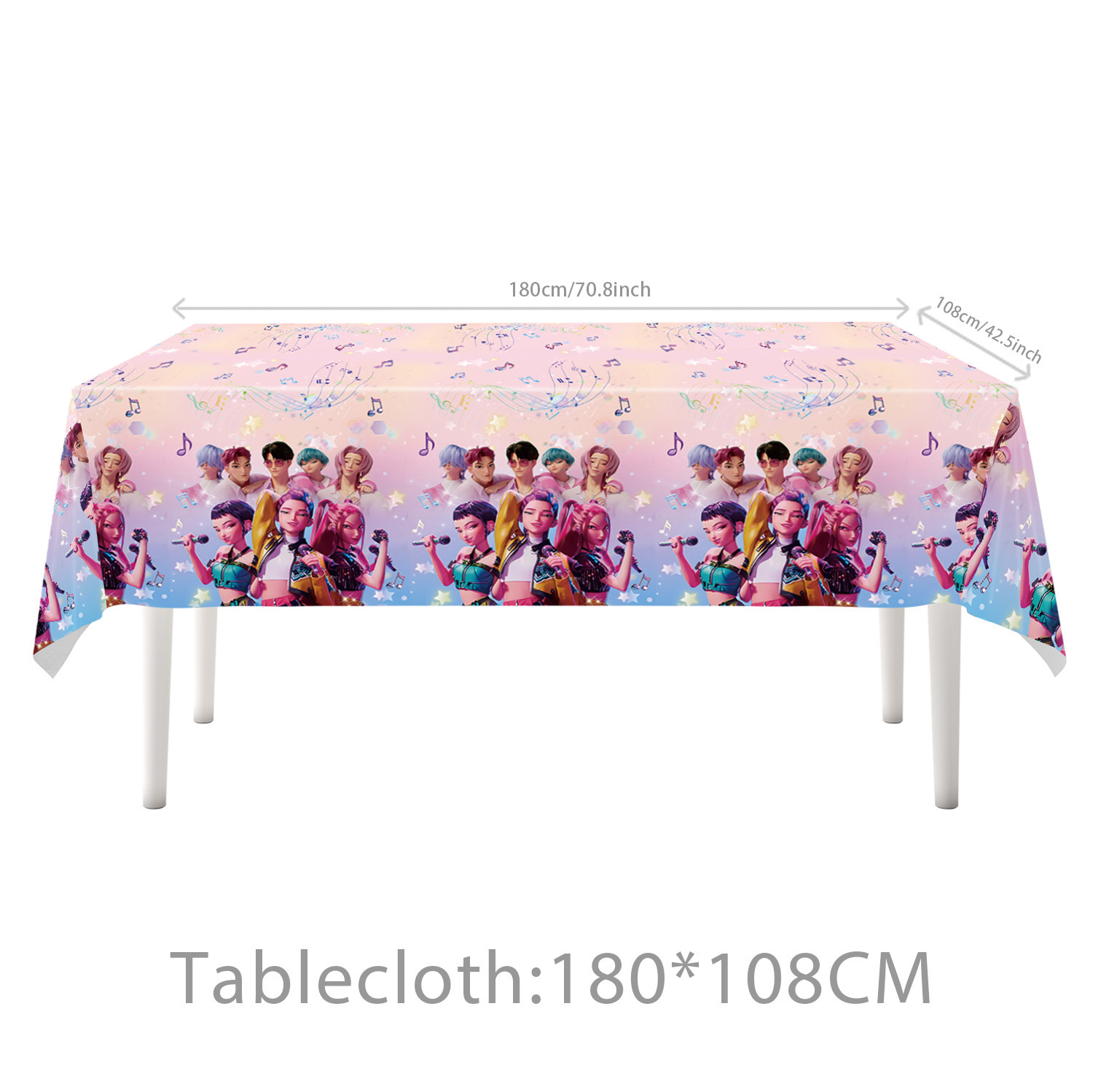 Inventario de caza de demonios rosa grupo de mujeres cubiertos set de cumpleaños tazas de papel bandejas de papel toallas de mesa artículos decorativos