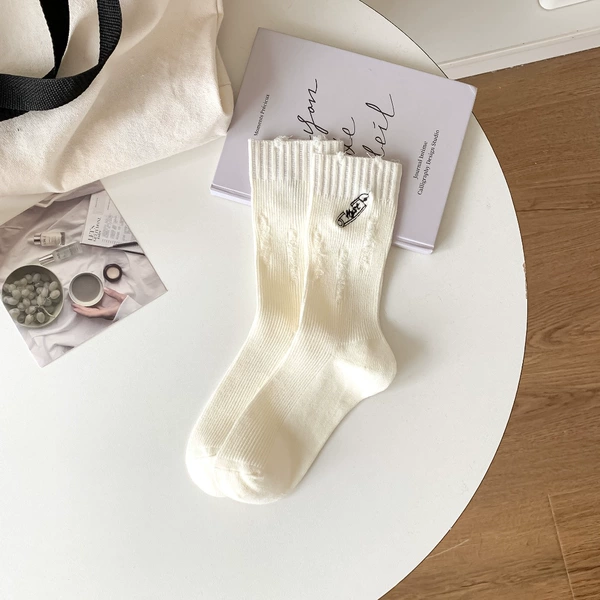 Creamy, with embroidery