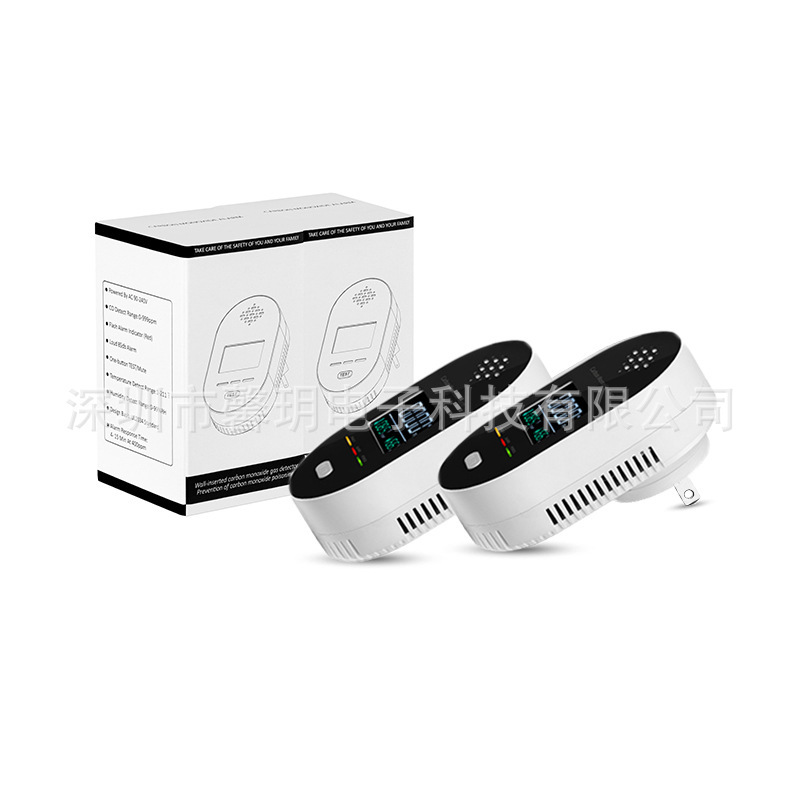 RV アパートメント ヴィラ用壁プラグ HD LCD スクリーン ディスプレイ 4 イン 1 ガス一酸化炭素温度および湿度警報|undefined