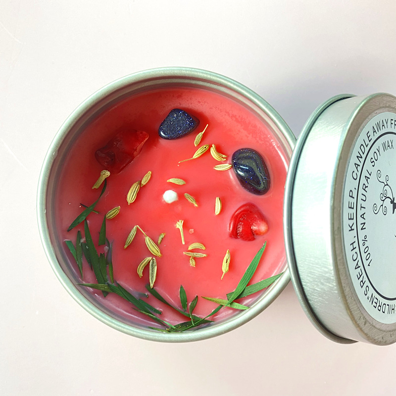 Aromaterapia vela cristal piedra flor seca vela plata hierro puede vela Hotel regalo de boda vela transfronteriza