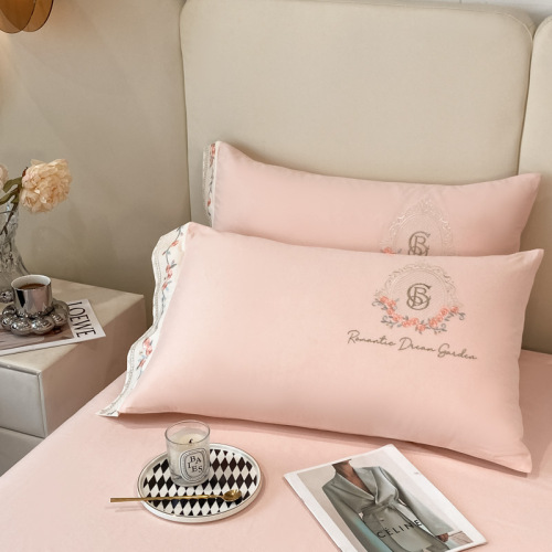 Manufacturer's new thickened Xinjiang cotton long-staple cotton embroidered brushed cotton four-piece set sheet quilt cover bed sheet wholesale