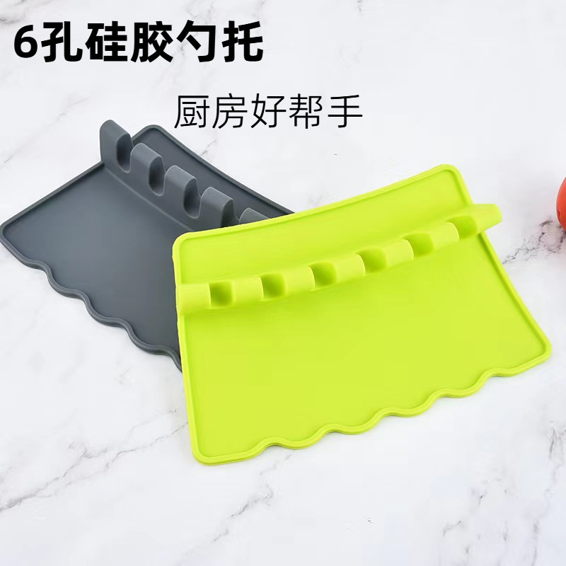 Amazon cuchara de silicona pad Dispositivo de almacenamiento cuchara de sopa estante de almacenamiento cuchara Dispositivo de almacenamiento cuchara de silicona pad espátula