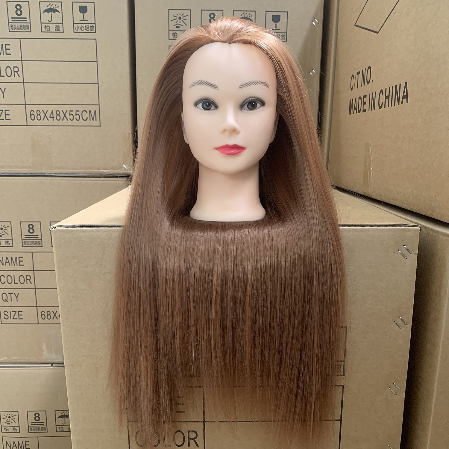Cabeza de Maniquí para Peluquería de Fibra de Alta Temperatura para Práctica de Peinado y Corte image 9
