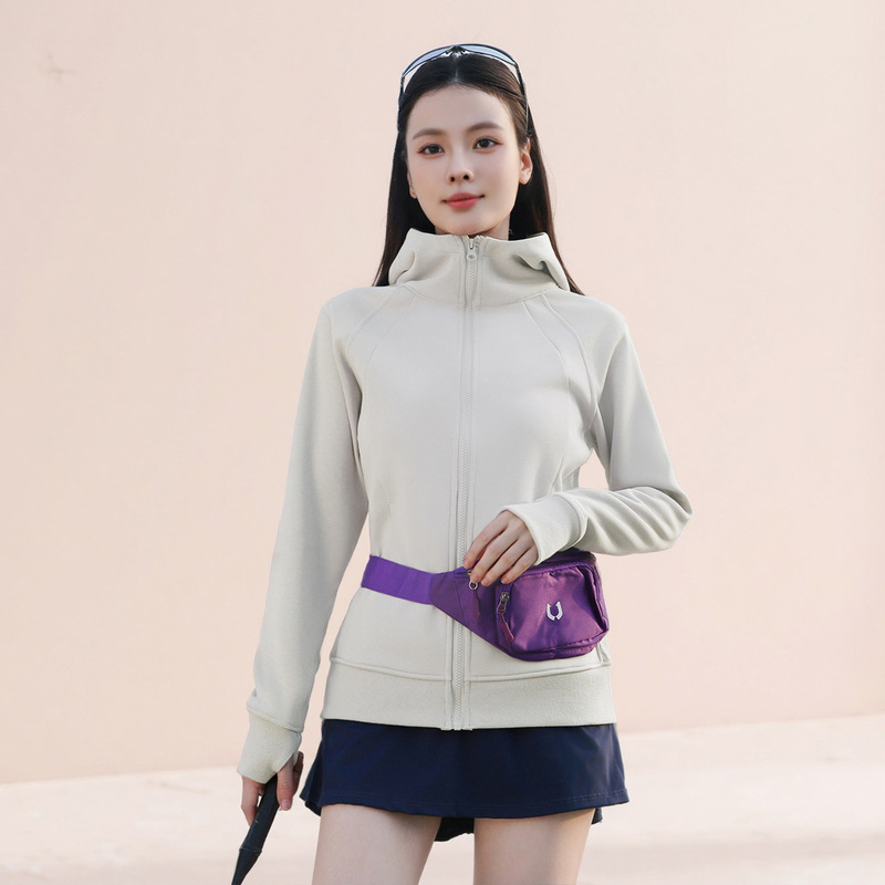 修身卫衣外套女秋季穿搭2025新款收腰显瘦连帽户外运动瑜伽服上衣|undefined