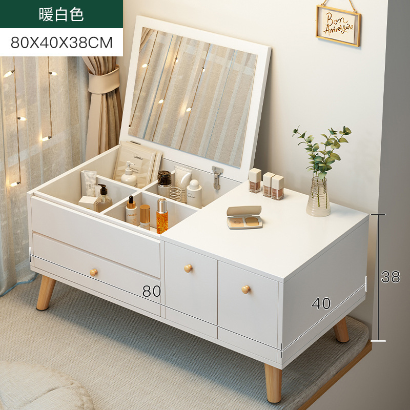 Tocador escritorio pequeño apartamento ins estilo dormitorio casa simple ventana de la Bahía tocador integrado gabinete mesa de maquillaje