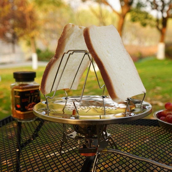 Outdoor Stainless Steel Toast Rack 4-piece Toast Bread Tray Camping Picnic Grill Foldable Baking Tray