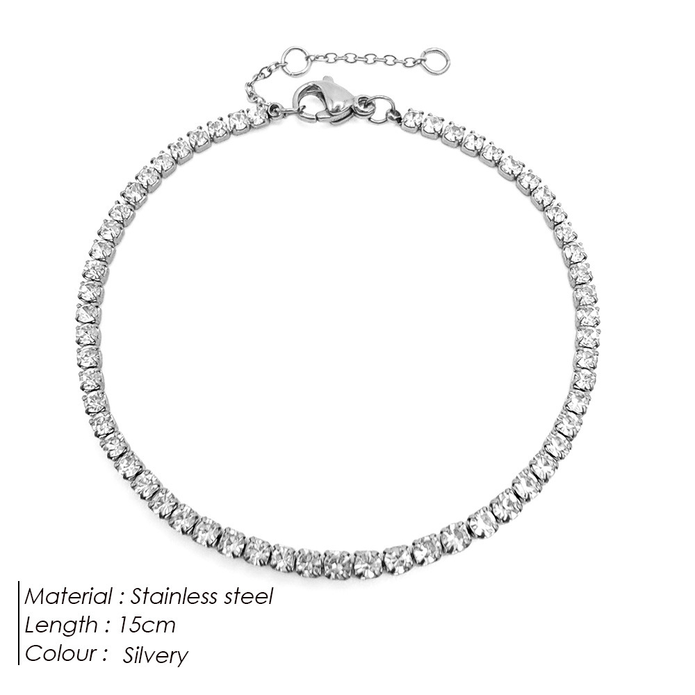 Pulsera de tenis con circonitas redondas estilo europeo joyas_voghion.com