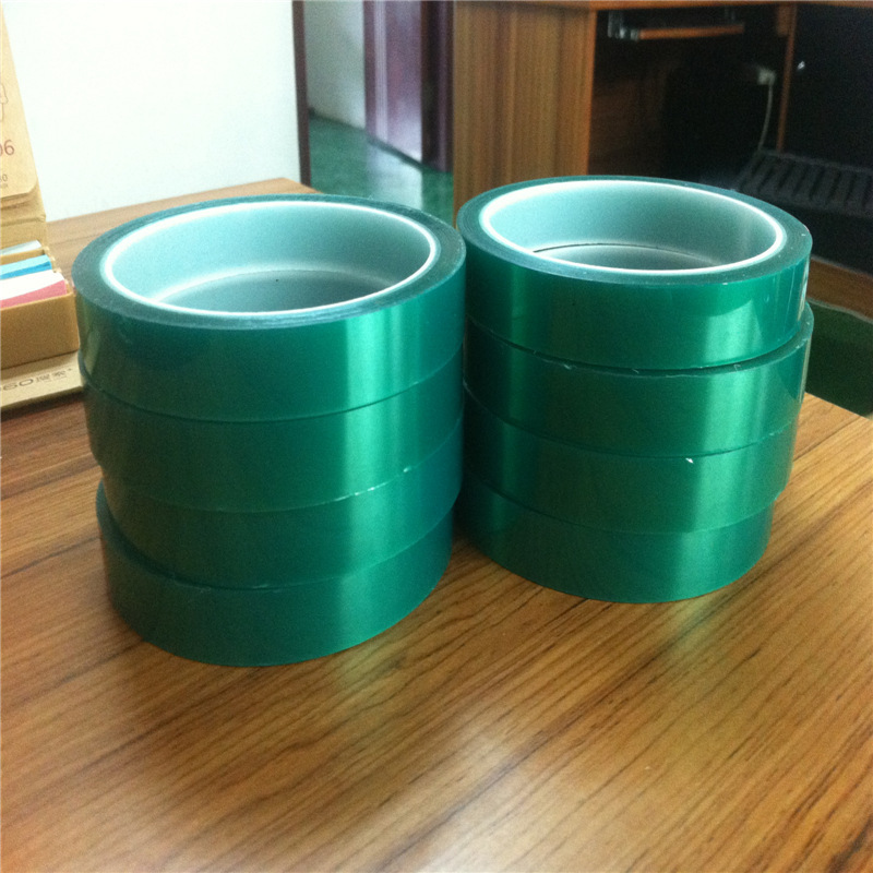 遮蔽绿色PET耐高温胶带硅胶烤漆不转移单面胶带绝缘喷漆电镀胶带