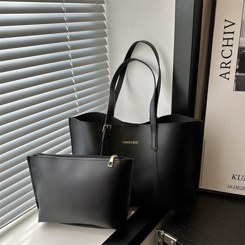 Vintage Simple Atmosphere Commuter Leisure 2024 Winter New Western Style Colorblock Large Capacity Shoulder Hand Tote Bag Vintage Simple Atmosphere Commuter Leisure 2024 Winter New Western Style Colorblock Large Capacity Shoulder Hand Tote Bag