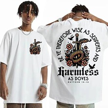Mens Harajuku Christian Aesthetic T-shirt Bible Verse