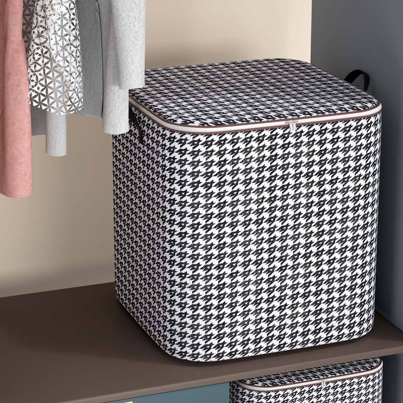 Houndstooth Storage Bag for Household Clothing, down Jacket Storage Pouch, Miscellaneous Organization, Moving Luggage Bag, Travel Storage