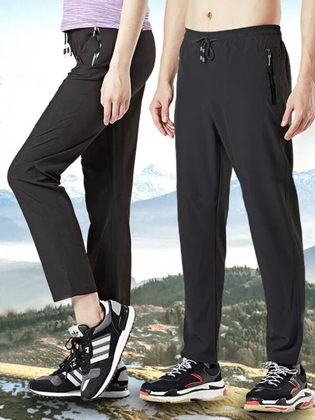 Cross-Border European Size 70D Nylon Summer Quick-Drying Pants for Men and Women Sports Pants for Couples Ice Silk Pants with Printable Logo