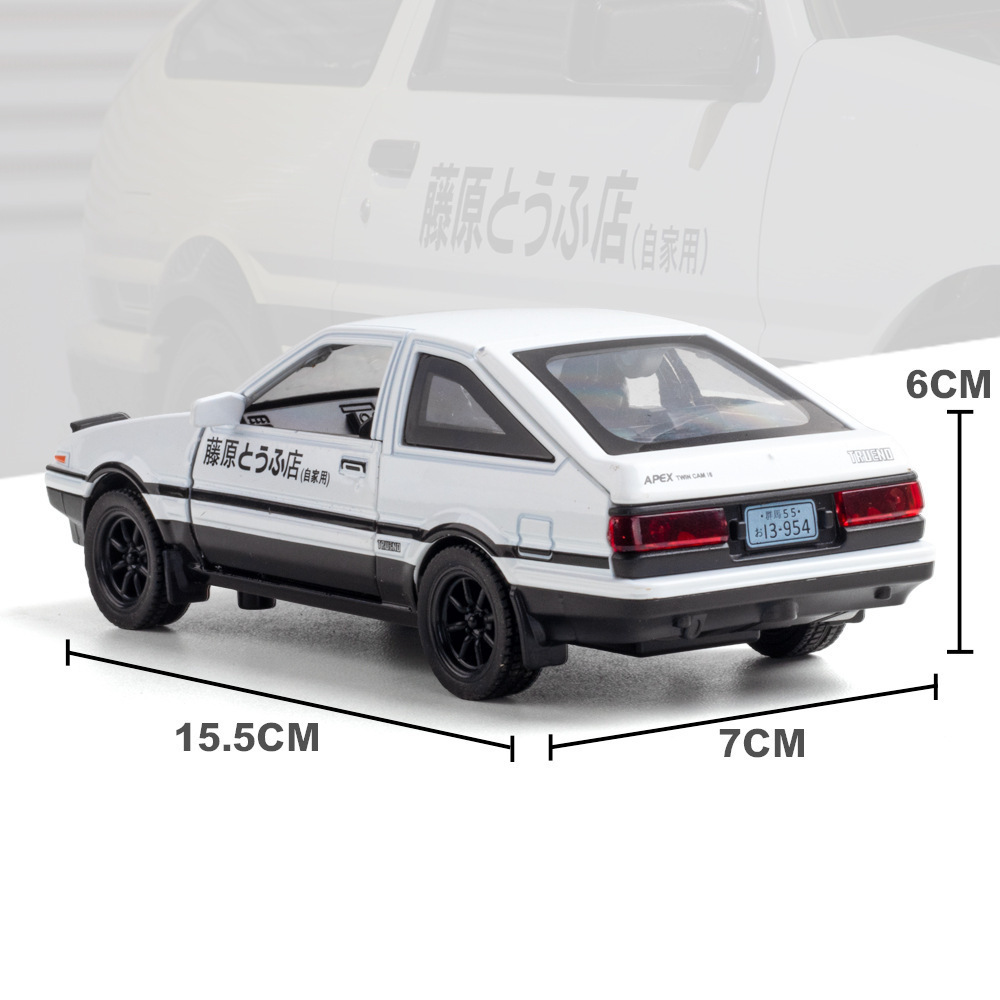 Tianying Alloy Car Model 1:32 Fujiwara Tofu AE86 Back Force con sonido y luz Boy Toy Car Music Model Adornos