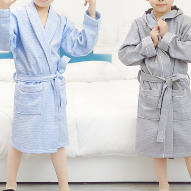 어린이 목욕 가운 소년 여름 얇은 순면 소녀 모자 중 큰 어린이 온천 수영 흡수 어린이 잠옷