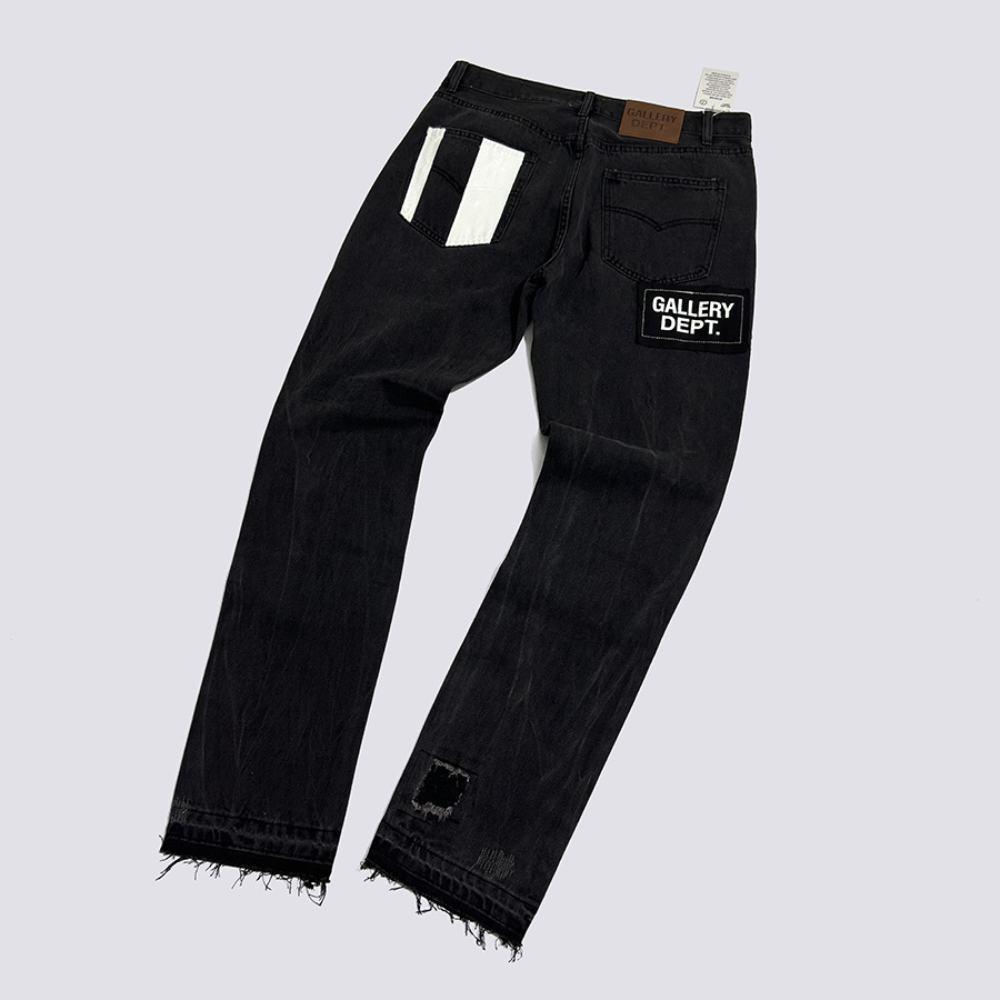 Galería de Dep. Skull costurado a mano pegado desgastado para hacer jeans viejos