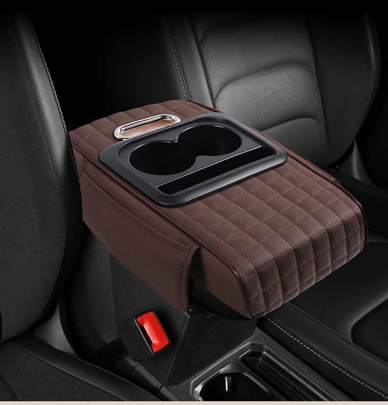 Car Multifunctional Armrest Box Pad Heightening Storage Bag Cup Holder