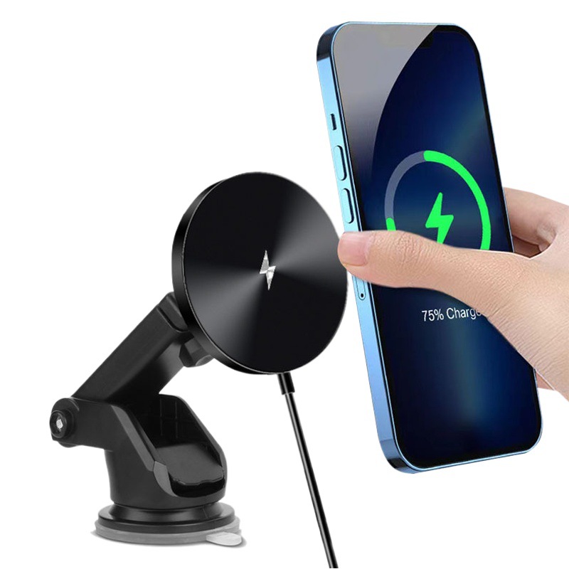 Nuevo cargador inalámbrico de coche magnético MagSafe para Apple móvil C12 coche magnético cargador inalámbrico