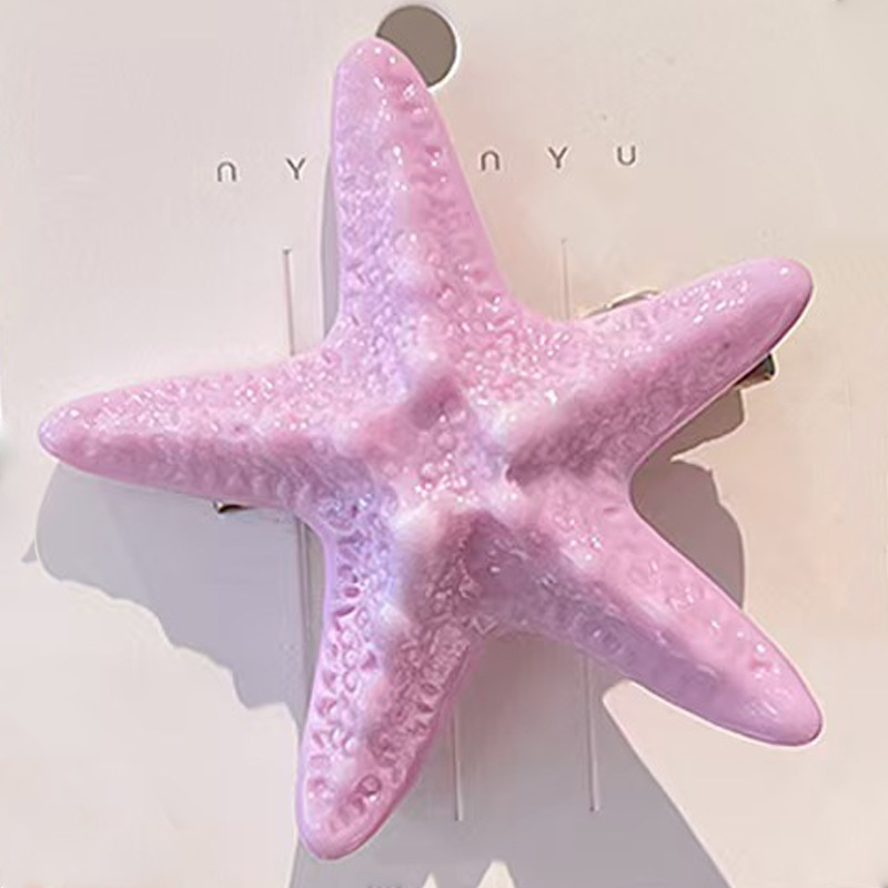 卸売樹脂シミュレーションヒトデヘアピンドーパミンオーシャンシリーズクリーム前髪サイドカモノハシクリップヘアアクセサリー頭飾り|undefined