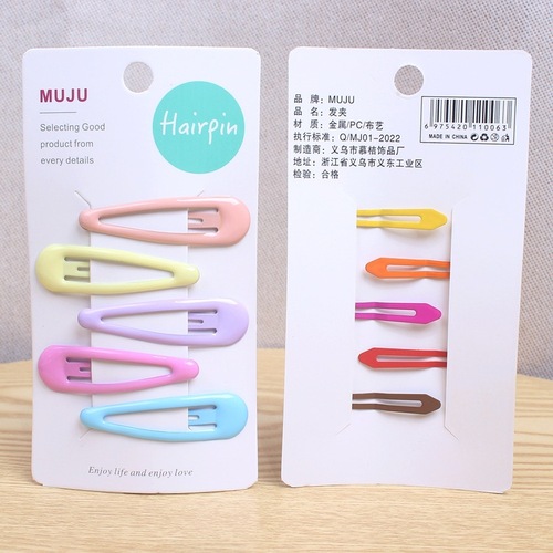 D139 Value set of 5 bangs side clips sweet candy color oil drop BB clip hairpin children's hairpin