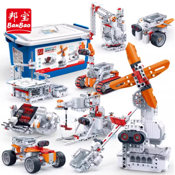 Bangbao Steam Robot 6901 Building Blocks Exam Elementary School Students Maker Electric Assembly Programming Building Block Toys Bangbao Steam Robot 6901 Building Blocks Exam Elementary School Students Maker Electric Assembly Programming Building Block Toys