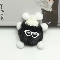 Имитация рекс кролика меха мультфильм diy аксессуары эльф плюшевый маленький брикет кукла сумка подвеска автомобильный брелок подвеска